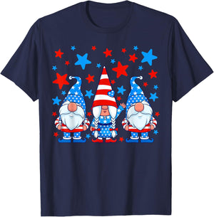 4th of July Gnomes Patriotic American Flag Cute Gnome Women T-Shirt - T-Shirt | Navy