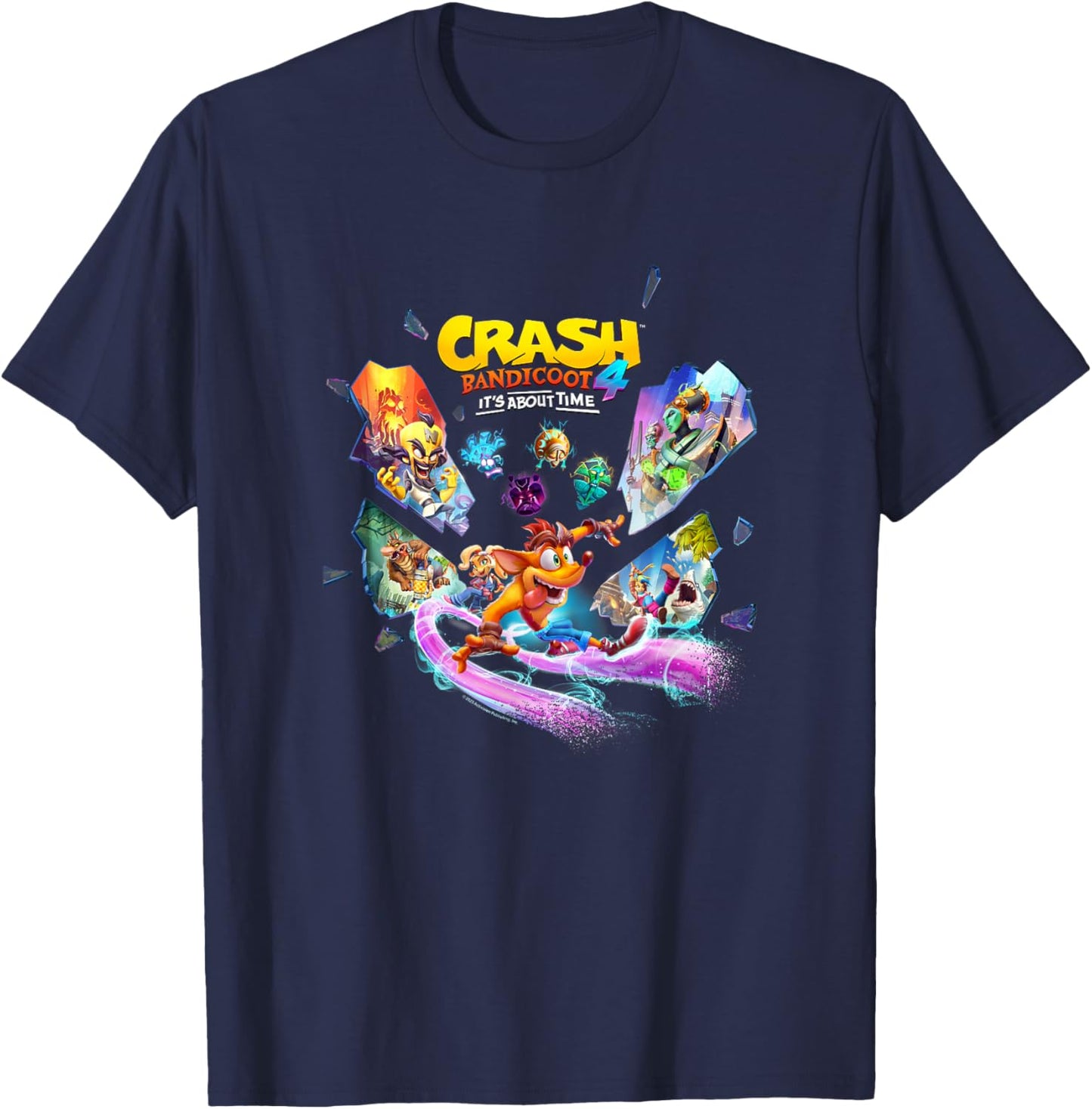 Crash Bandicoot 4: It's About Time Island Shards Game Poster T-Shirt - T-Shirt | Navy