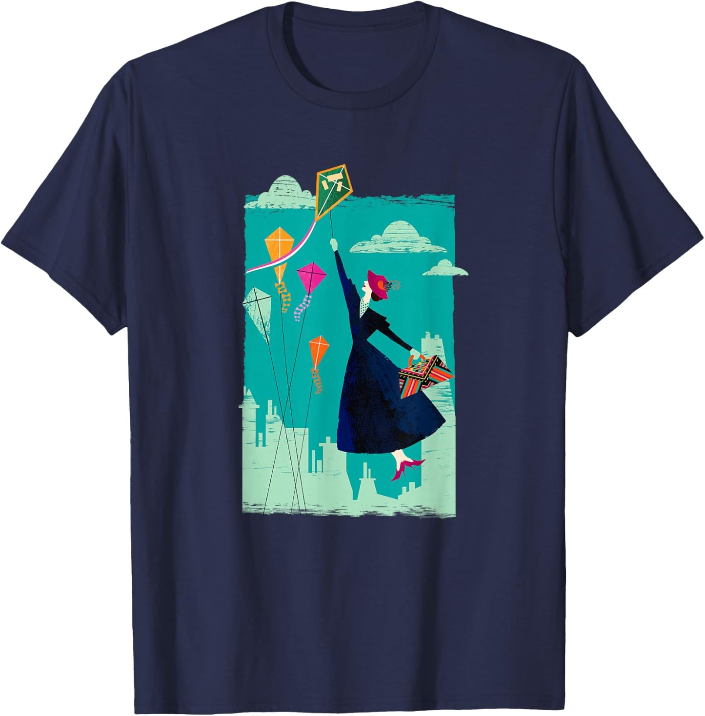 Disney Mary Poppins Returns Kites in The Sky T-Shirt - T-Shirt | Navy