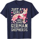 German Shepherd Just A Girl Who Loves Dog Flower Floral T-Shirt - T-Shirt | Navy