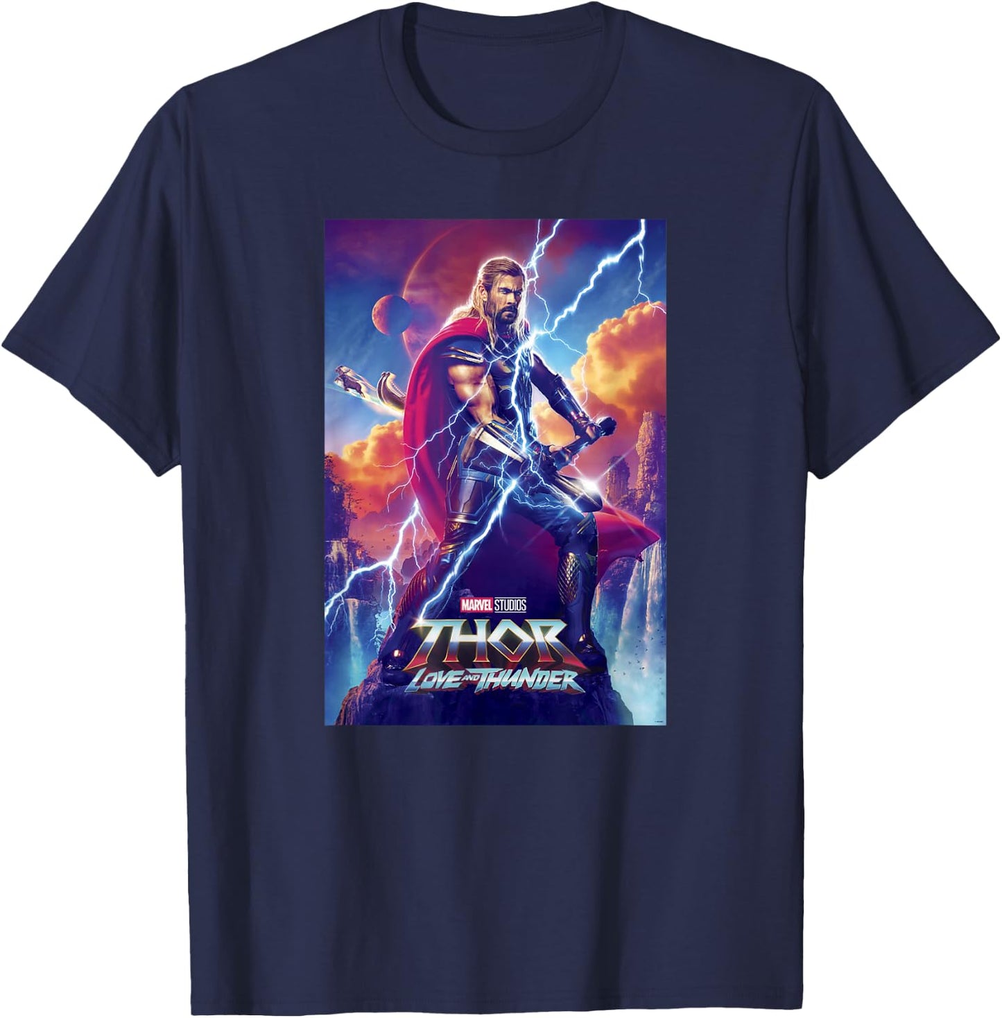 Marvel Thor: Love and Thunder Thor Odinson Poster T-Shirt - T-Shirt | Navy