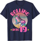 Roller Skating 19th Birthday Girl Rolling Into 19 Skater T-Shirt - T-Shirt | Navy