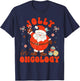 Jolly In Oncology Nurse Santa Christmas Oncology Department T-Shirt - T-Shirt | Navy