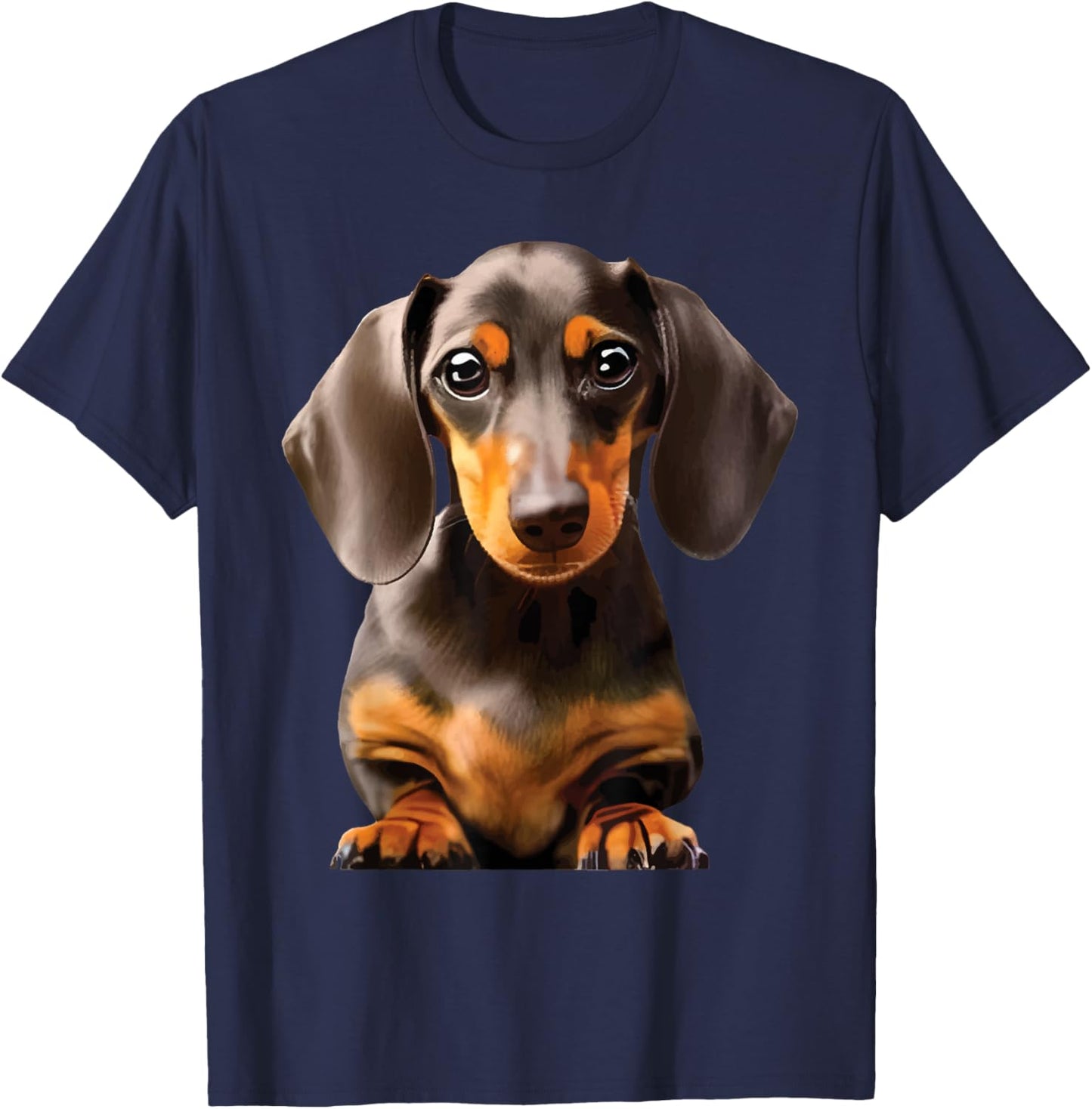 Dachshund Illustration - Dog Lover Animal Pet Trainer Men Women Kids T-Shirt - T-Shirt | Navy