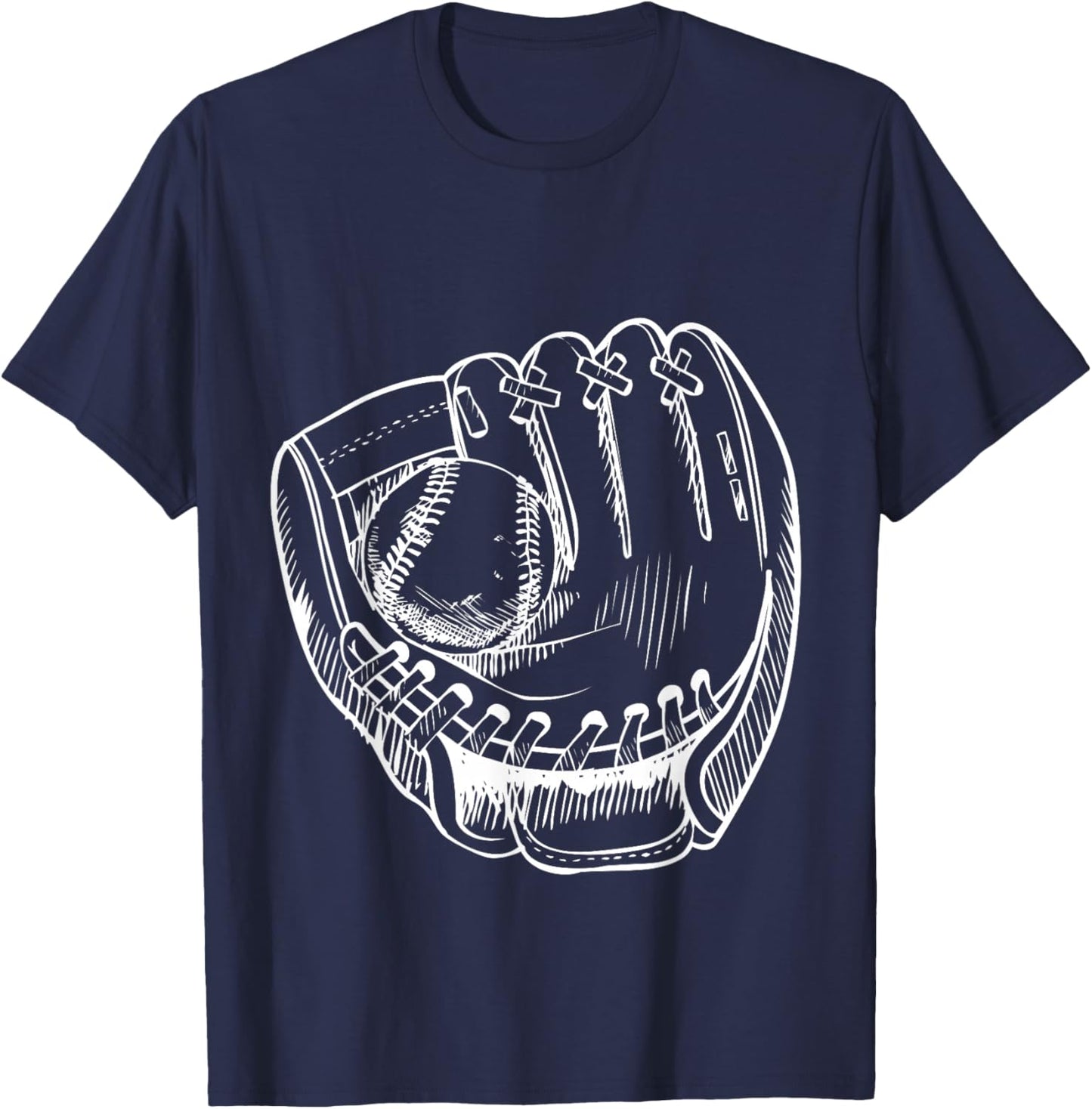 Old School Baseball Glove Mitt T-Shirt - T-Shirt | Navy