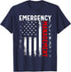 Funny Job Title Worker American Flag Emergency Management T-Shirt - T-Shirt | Navy