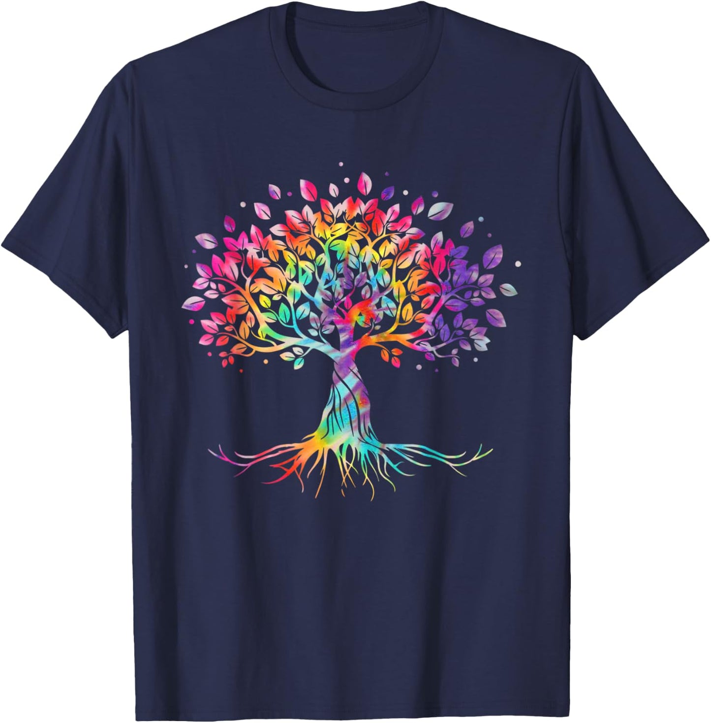Tie Dye Life Is Really Good Tree Of Life Art T-Shirt - T-Shirt | Navy