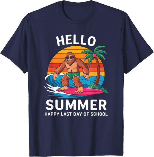Summer Last Day of School Celebration Student Teacher Fun T-Shirt - T-Shirt | Navy