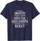 Motorcycle Grandma Biker Vintage Grandmother Outfit Short Sleeve T-Shirt - T-Shirt | Navy