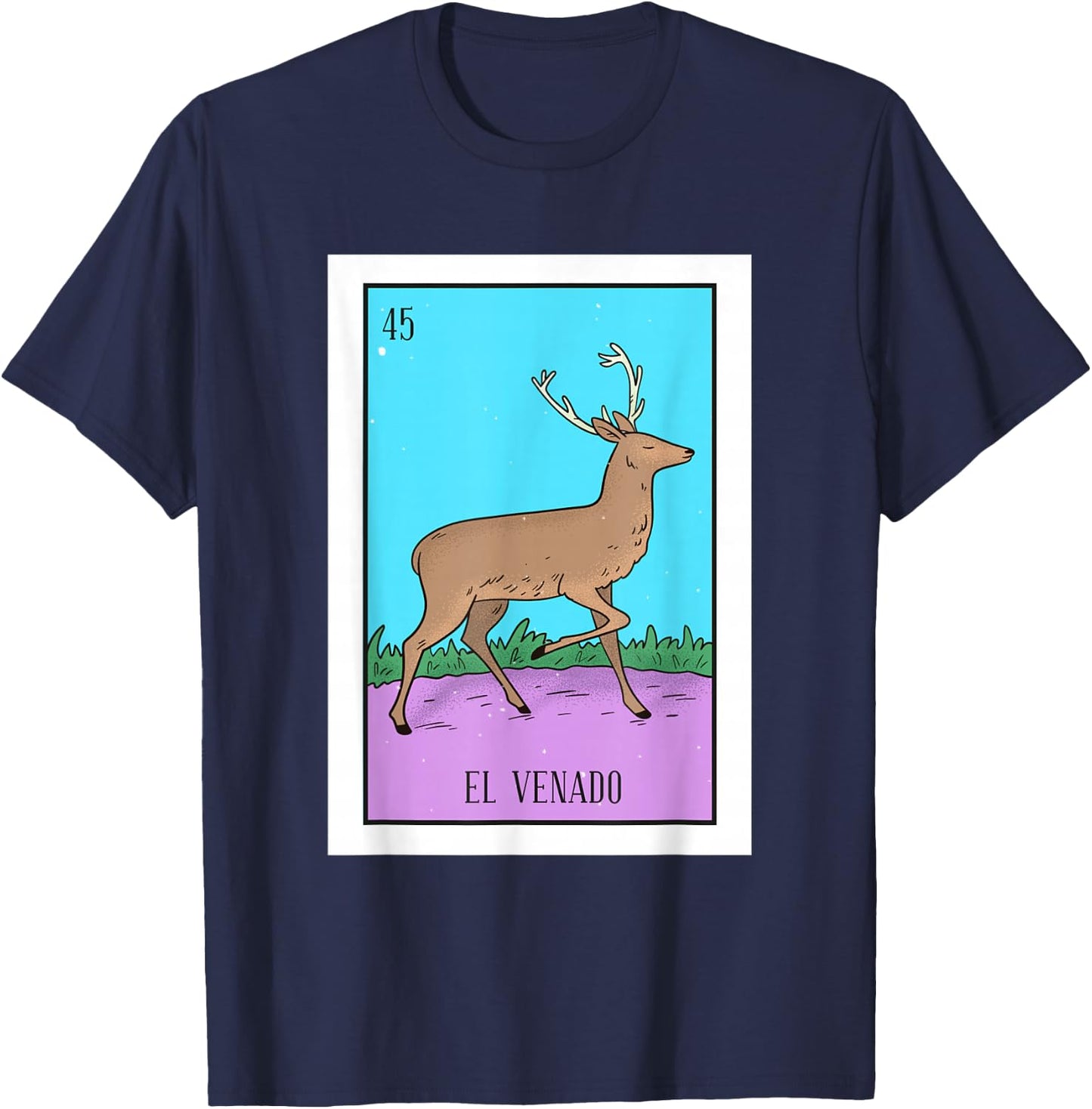 The Deer Lottery Card Gift The Deer Card Mexican Lottery T-Shirt - T-Shirt | Navy