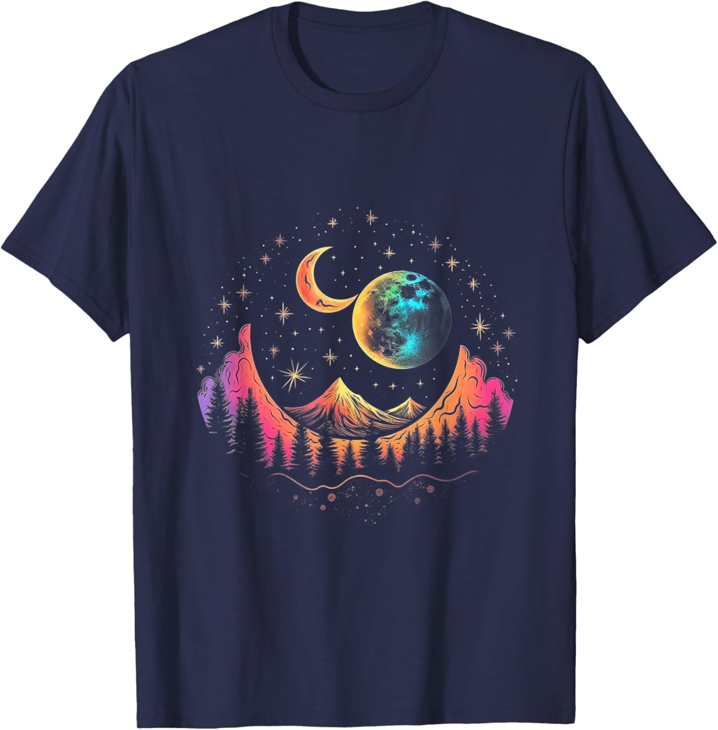 Cosmic Luminary Canvas T-Shirt - T-Shirt | Navy