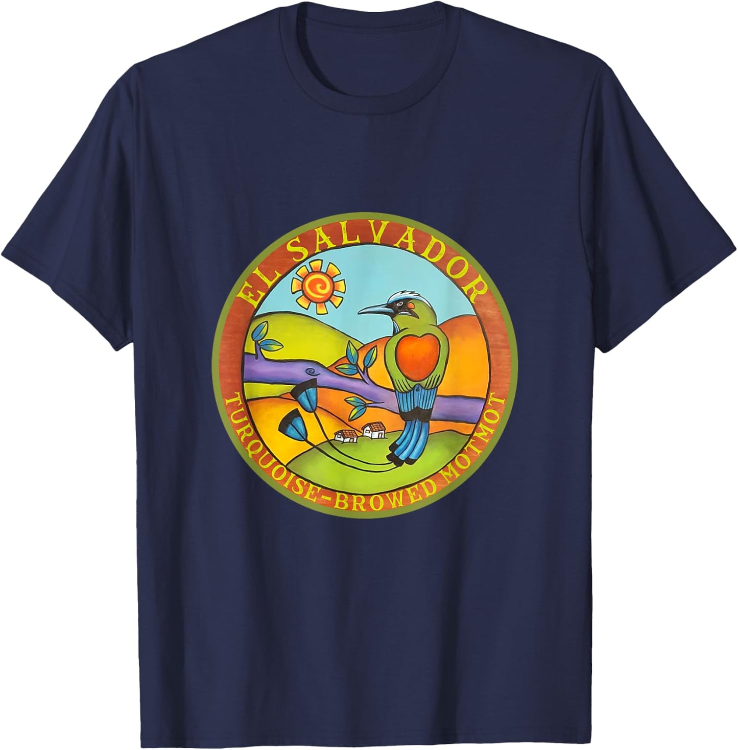 El Salvador Turquoise Browed Motmot bird watching travel T-Shirt - T-Shirt | Navy