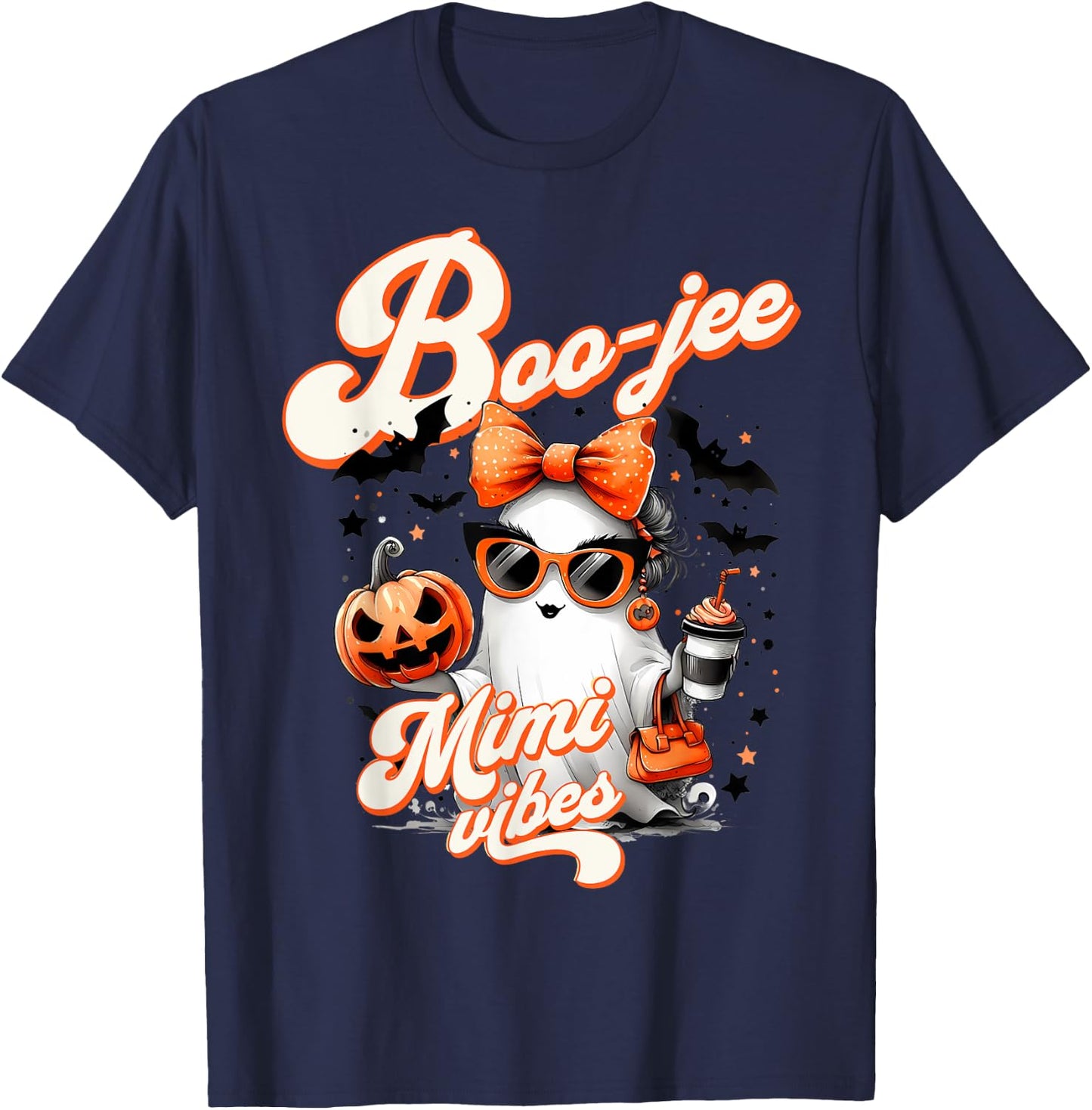 Cute Halloween Costume Boo jee Mimi Halloween Adult Women T-Shirt - T-Shirt | Navy