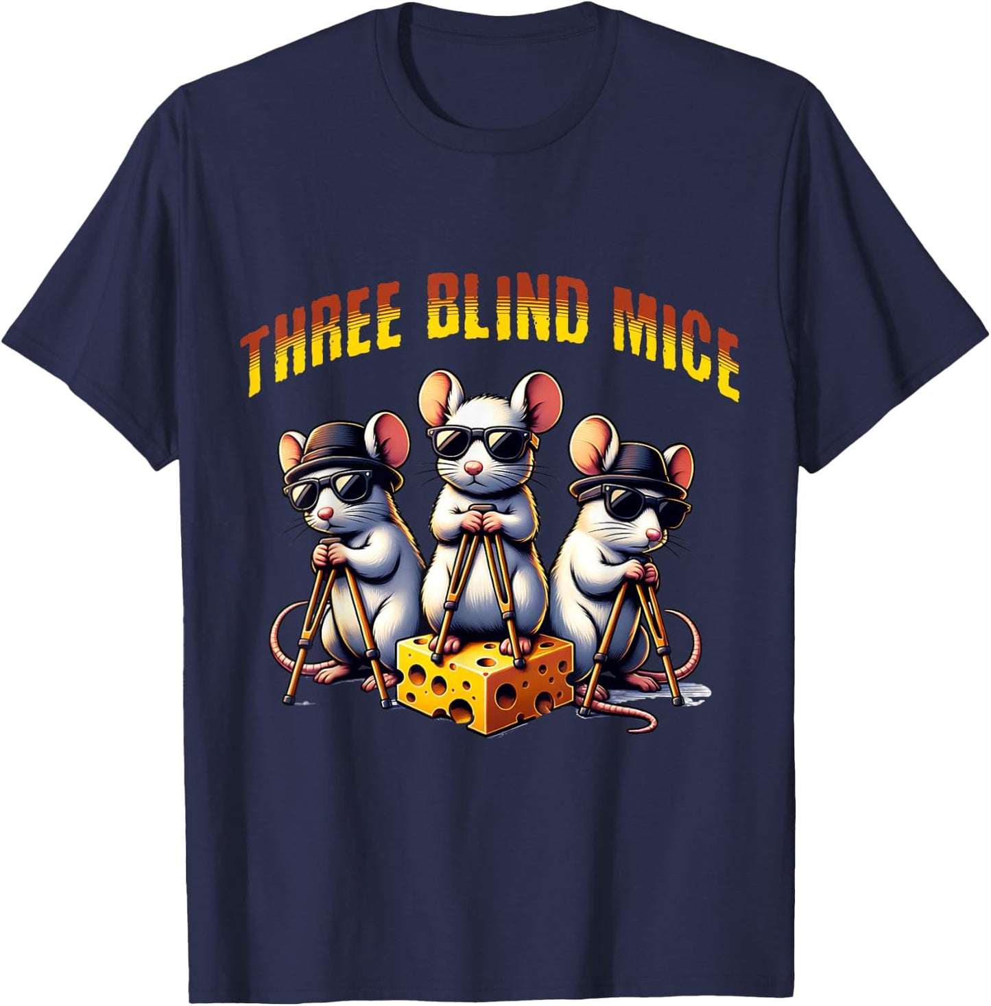 Three Blind Mice T-Shirt - T-Shirt | Navy