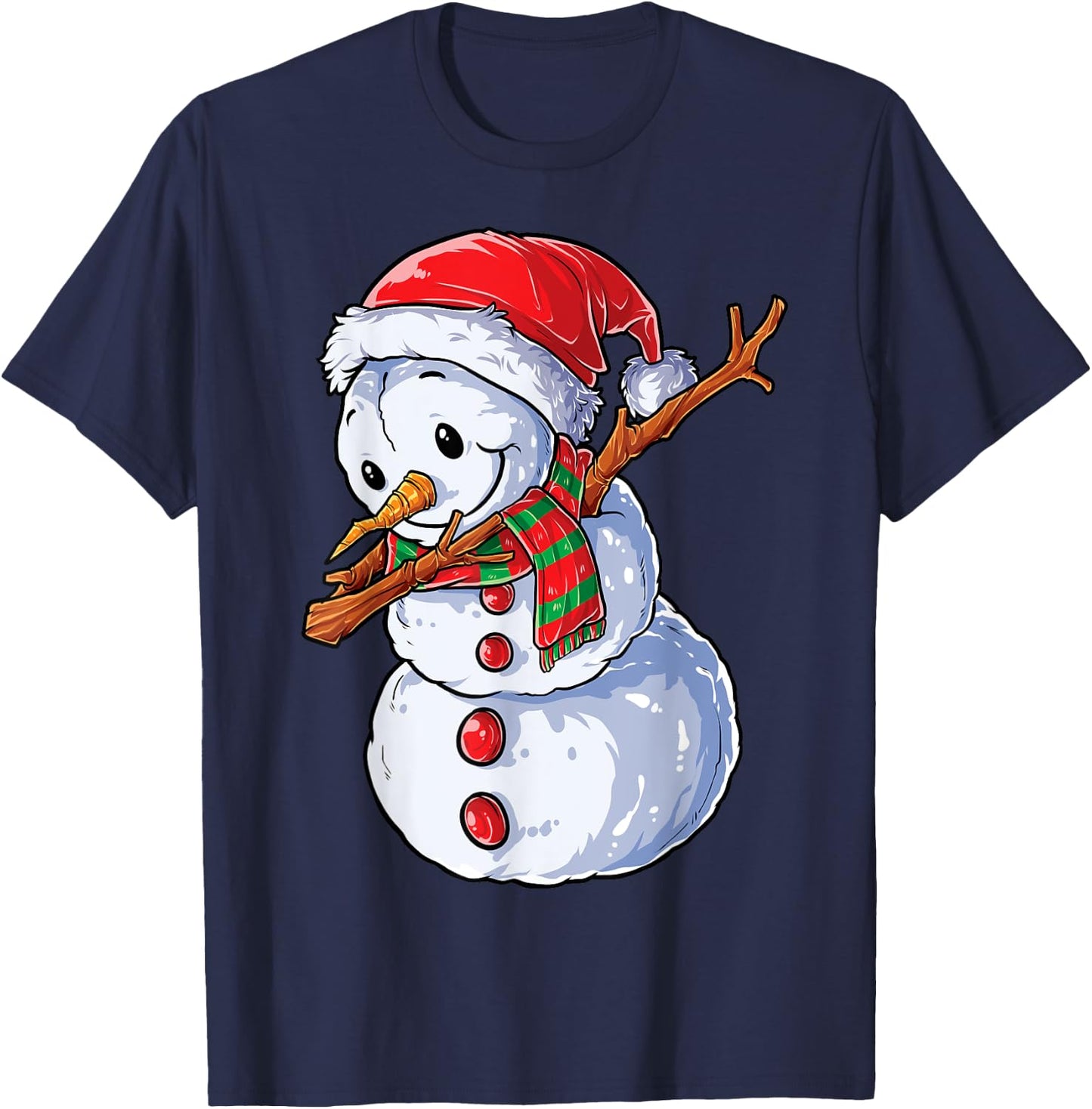 Dabbing Snowman Santa Christmas Boys Men Funny Xmas Hat Dab T-Shirt - T-Shirt | Navy