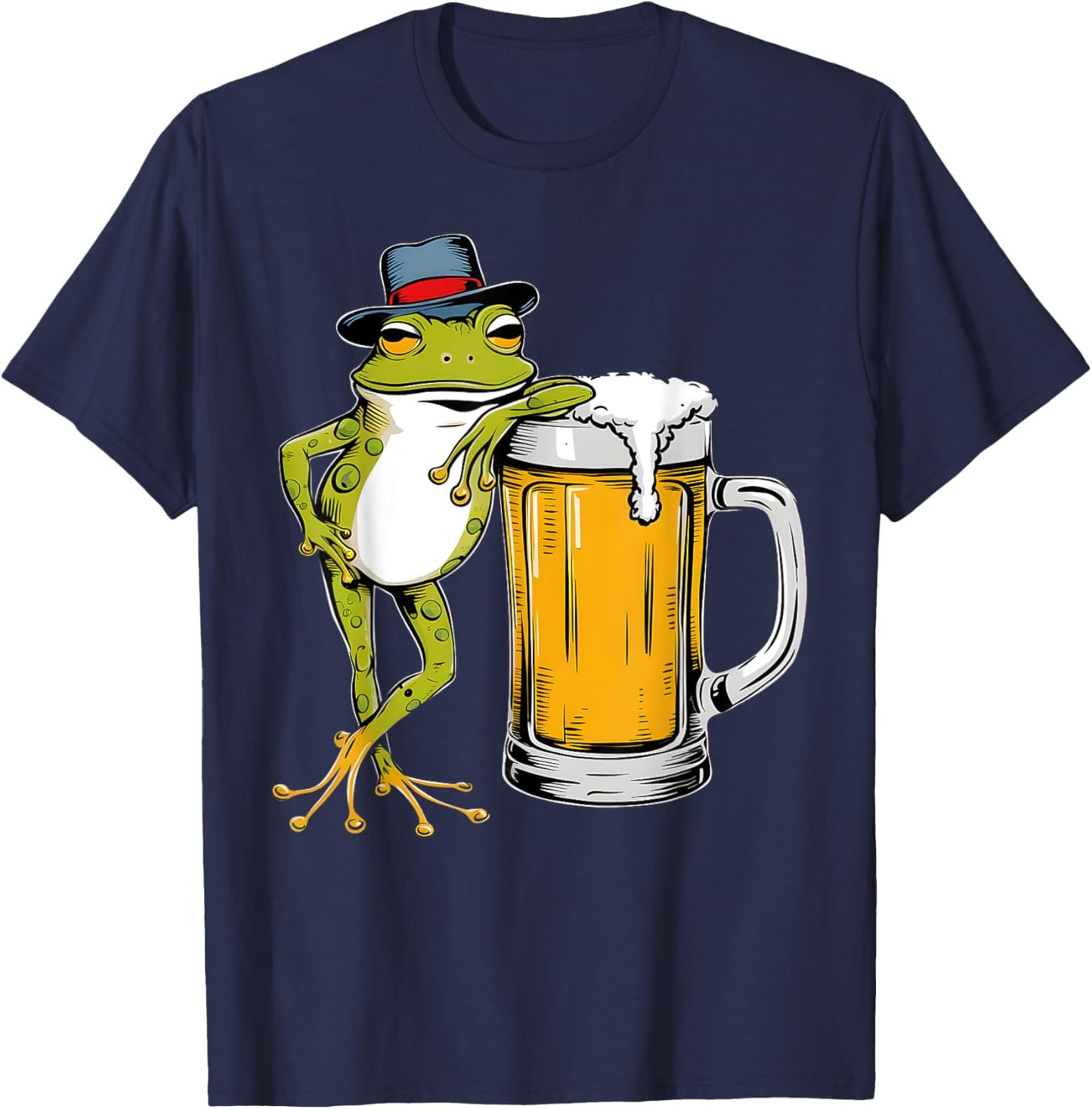 German Frog Beer Bavarian Festival Funny Oktoberfest T-Shirt - T-Shirt | Navy