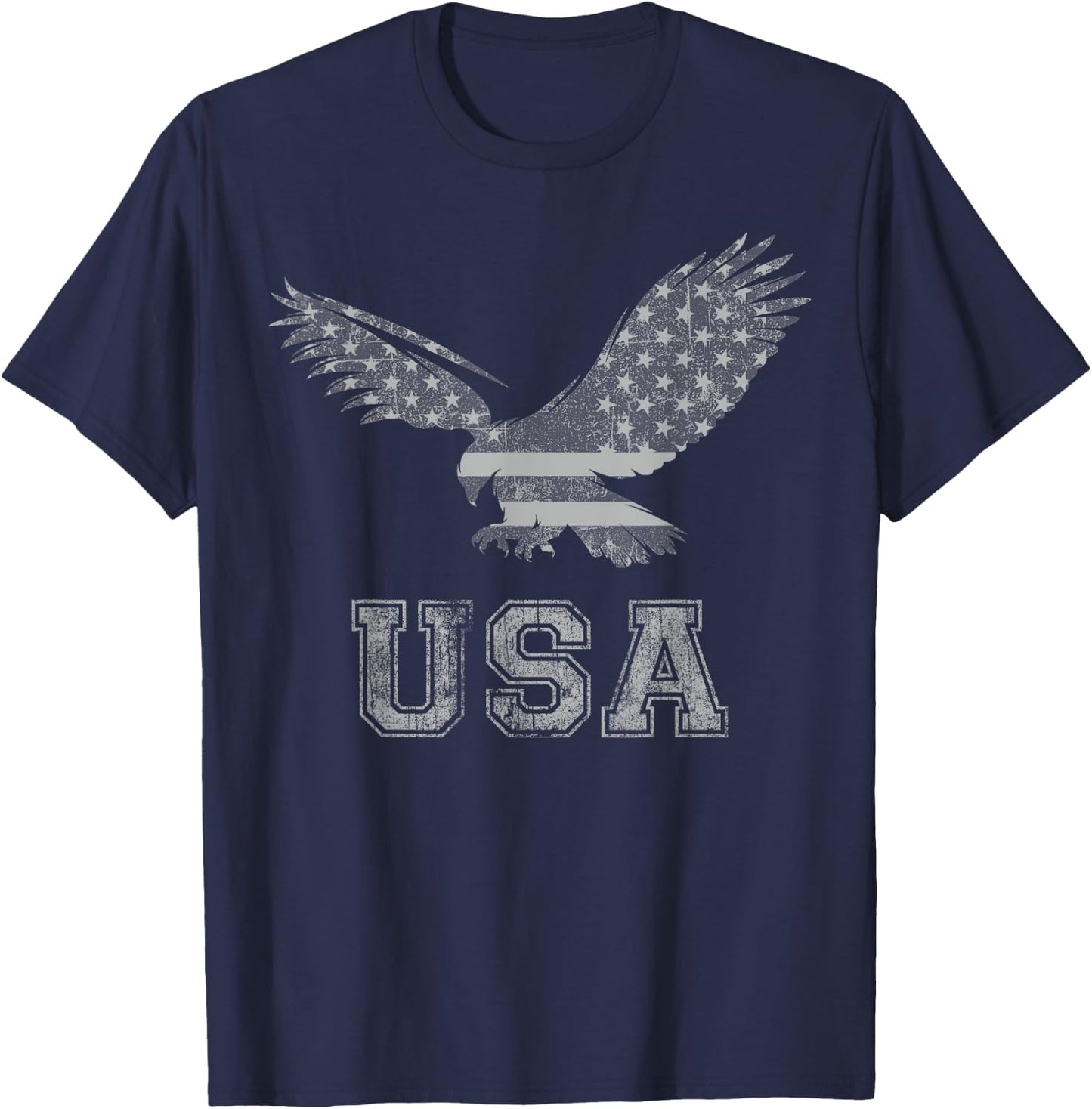Scruffbag American Eagle Cool Distressed Flag USA Patriotic , -Adults, Black, Small, Short Sleeve, Classic Fit, Cotton, Polyester T-Shirt - T-Shirt | Navy
