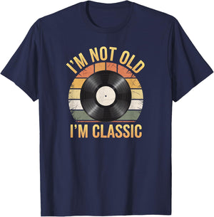 Funny I'M NOT OLD CLASSIC My Vinyl Record Collection Retired T-Shirt - T-Shirt | Navy