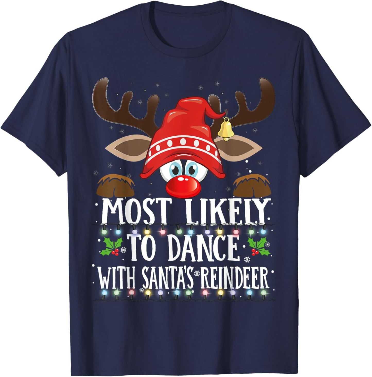 Christmas Matching Most Likely To Dance With Santa PJS T-Shirt - T-Shirt | Navy