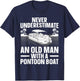 Funny Pontoon Boat Art For Grandpa Men Pontoon Boat Captain T-Shirt - T-Shirt | Navy
