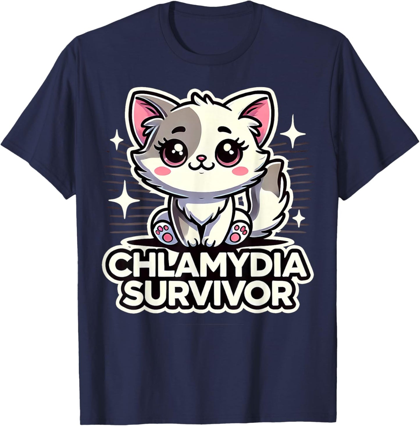 Funny Inappropriate Chlamydia Survivor Embarrassing Adult T-Shirt - T-Shirt | Navy