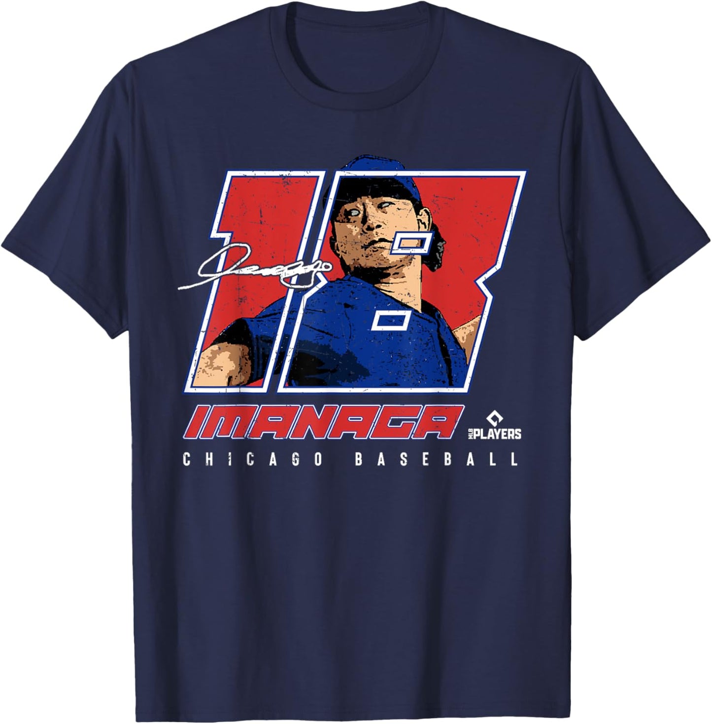 Silhouette Shota Imanaga Chicago MLBPA T-Shirt - T-Shirt | Navy