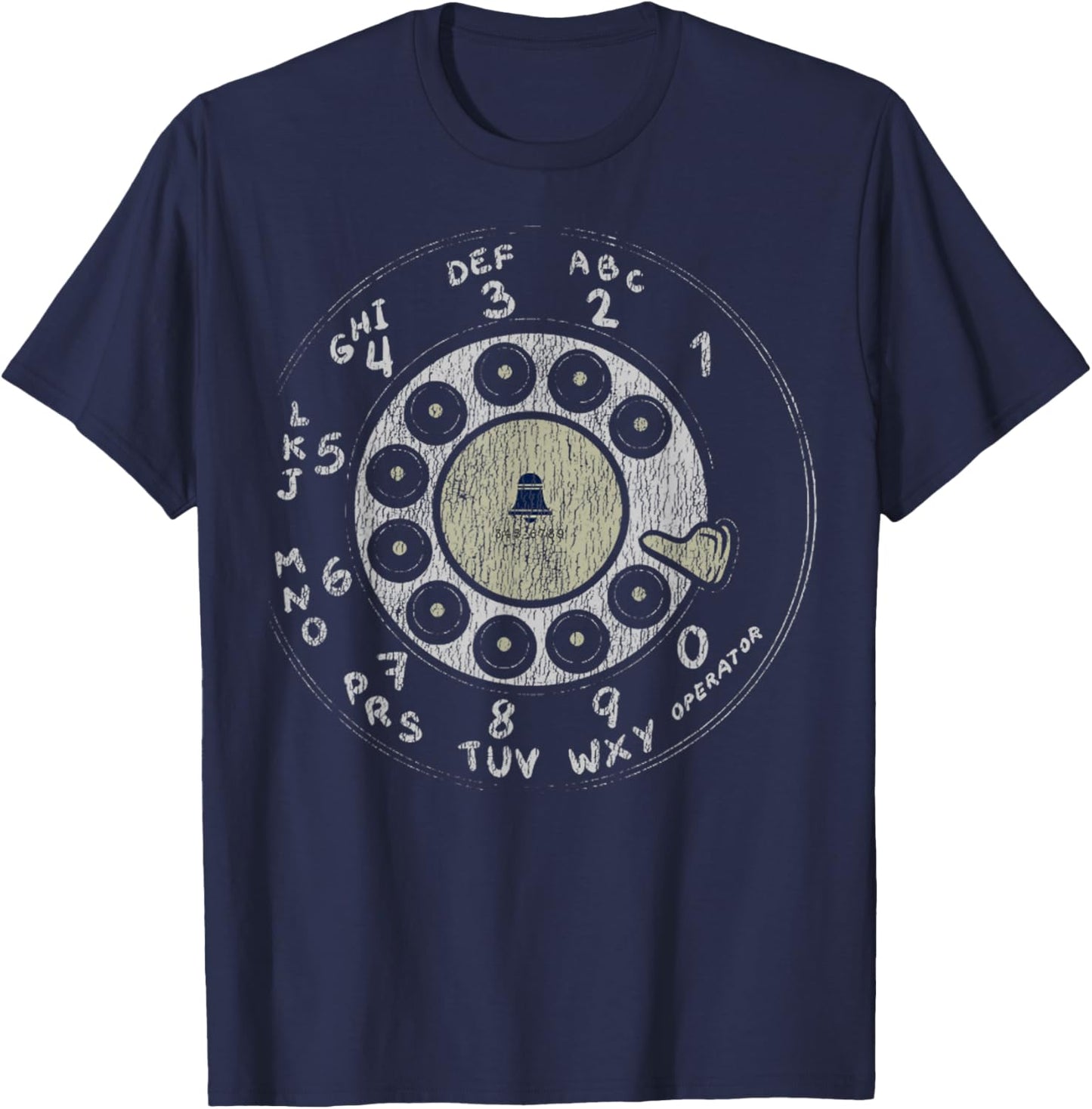 Retro Dial Plate Rotary Dial Phone Vintage Telephone Gifts T-Shirt - T-Shirt | Navy