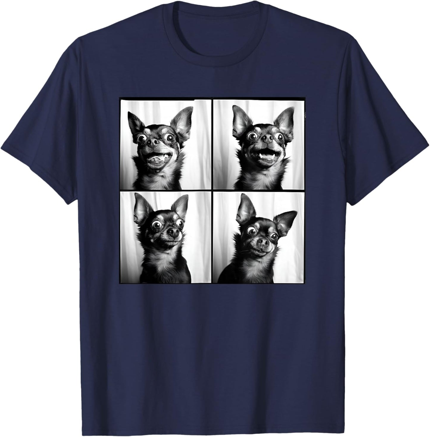 Weird Chihuahua Photoshoot Funny Dog Face Chihuahua Mom T-Shirt - T-Shirt | Navy