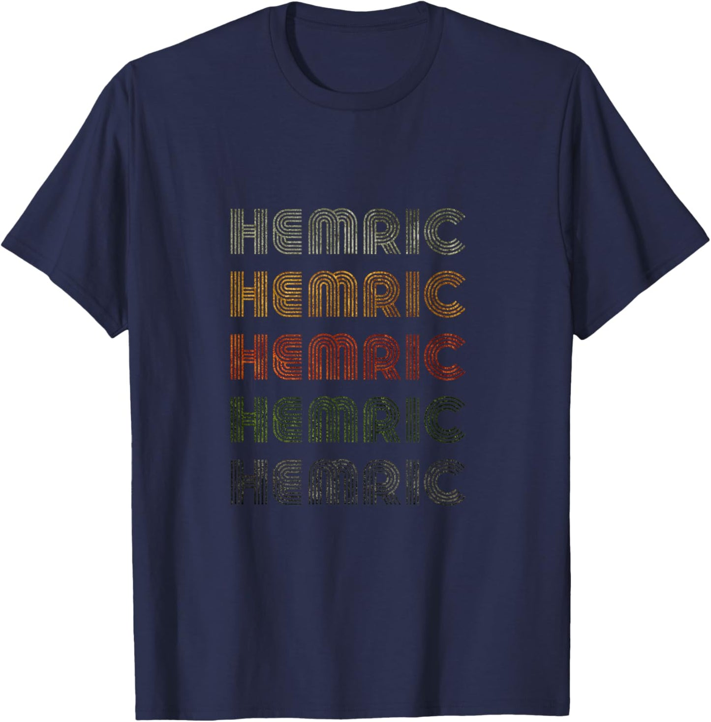 Love Heart Hemric Grunge Vintage Style Black Hemric T-Shirt - T-Shirt | Navy