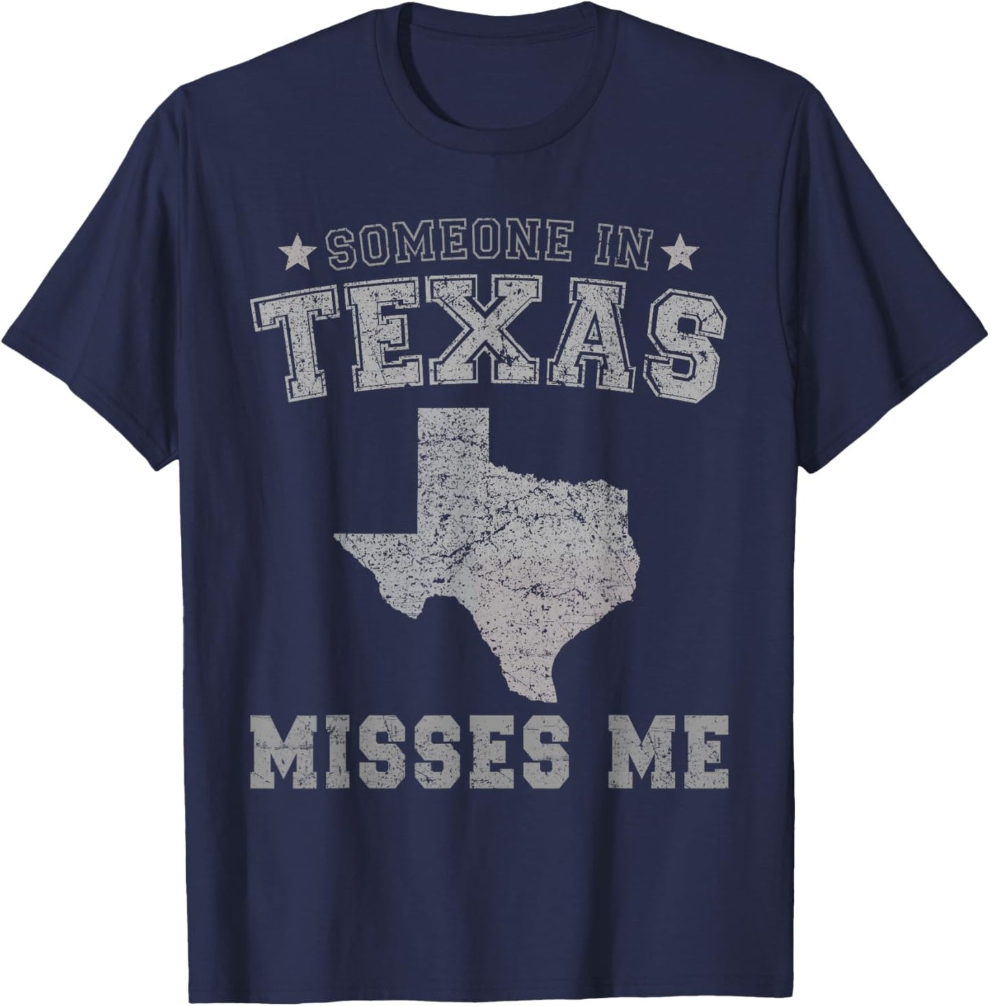 Someone In Texas Misses Me Heart Vintage State T-Shirt - T-Shirt | Navy