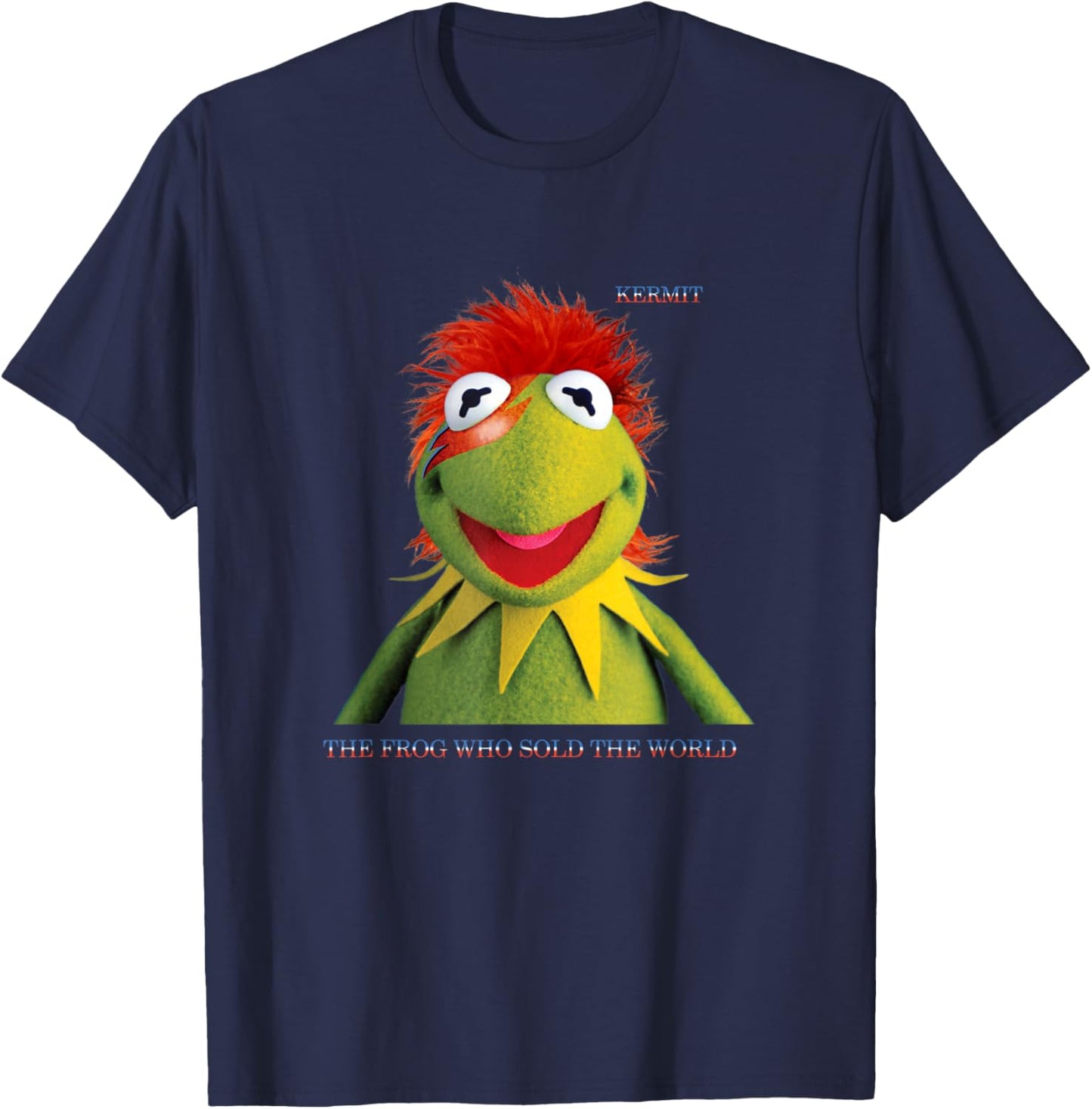 Disney The Muppets David Bowie Kermit Who Stole The World T-Shirt - T-Shirt | Navy