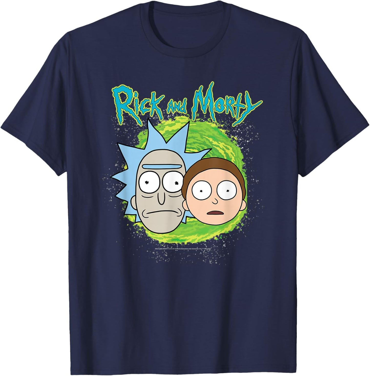 Rick and Morty Floating Heads Small T-Shirt - T-Shirt | Navy
