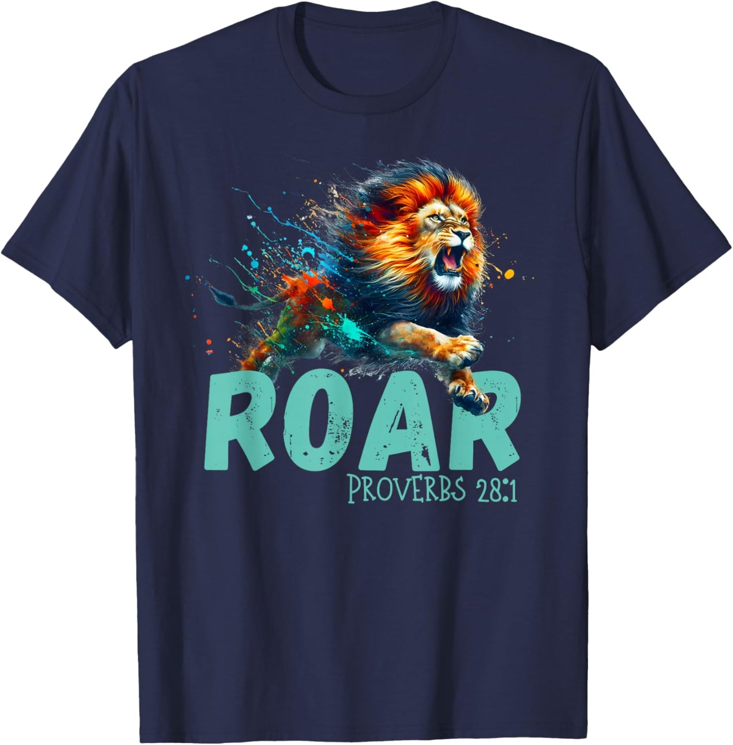 Inspirational Lion Roar T-Shirt - T-Shirt | Navy