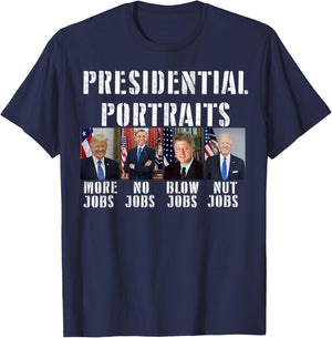 Humor Presidential Portraits Trump Obama Biden Clinton T-Shirt - T-Shirt | Navy