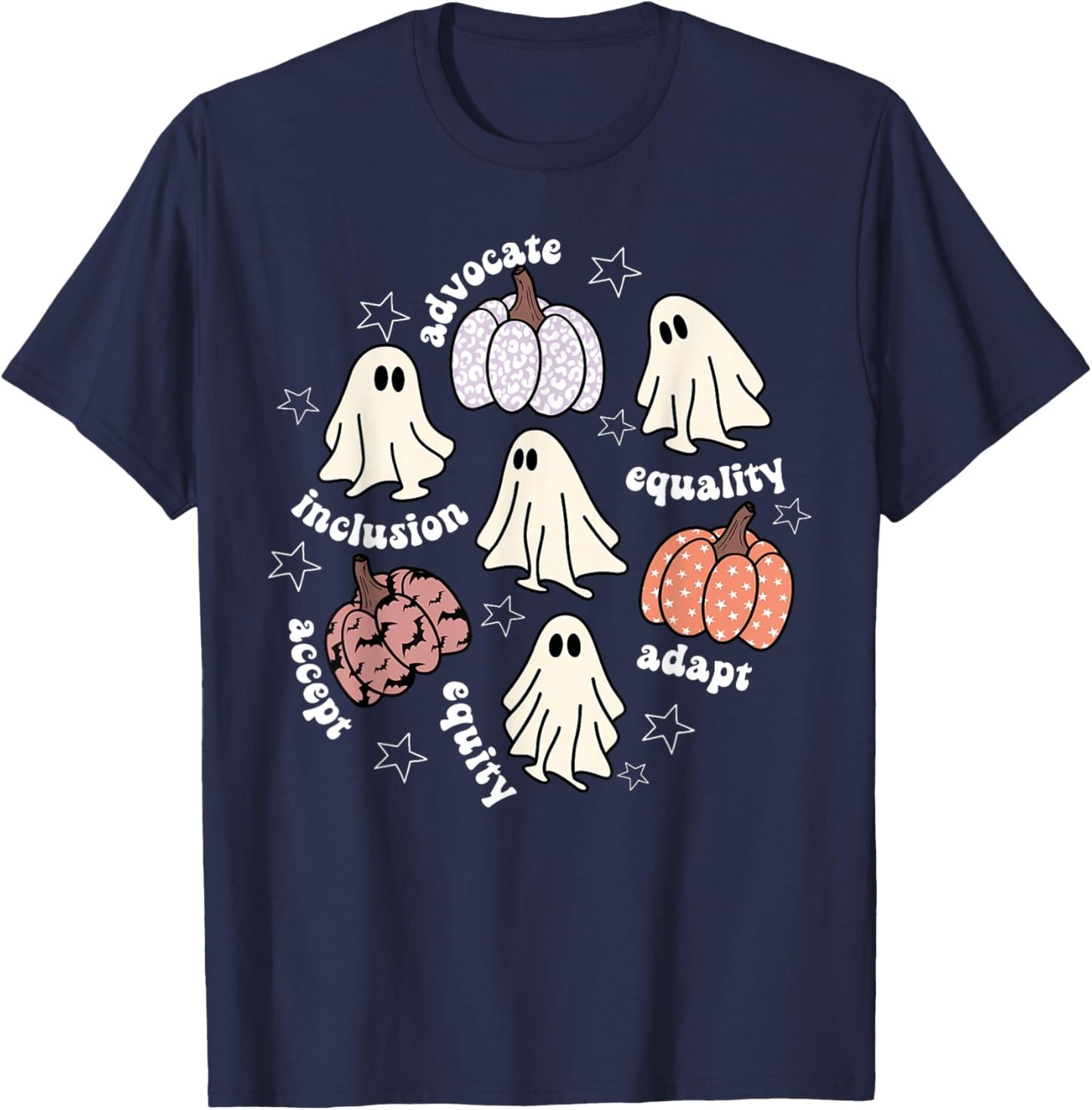 Halloween Advocate Heat Transfers Special Education Teacher Men Women T-Shirt - T-Shirt | Navy