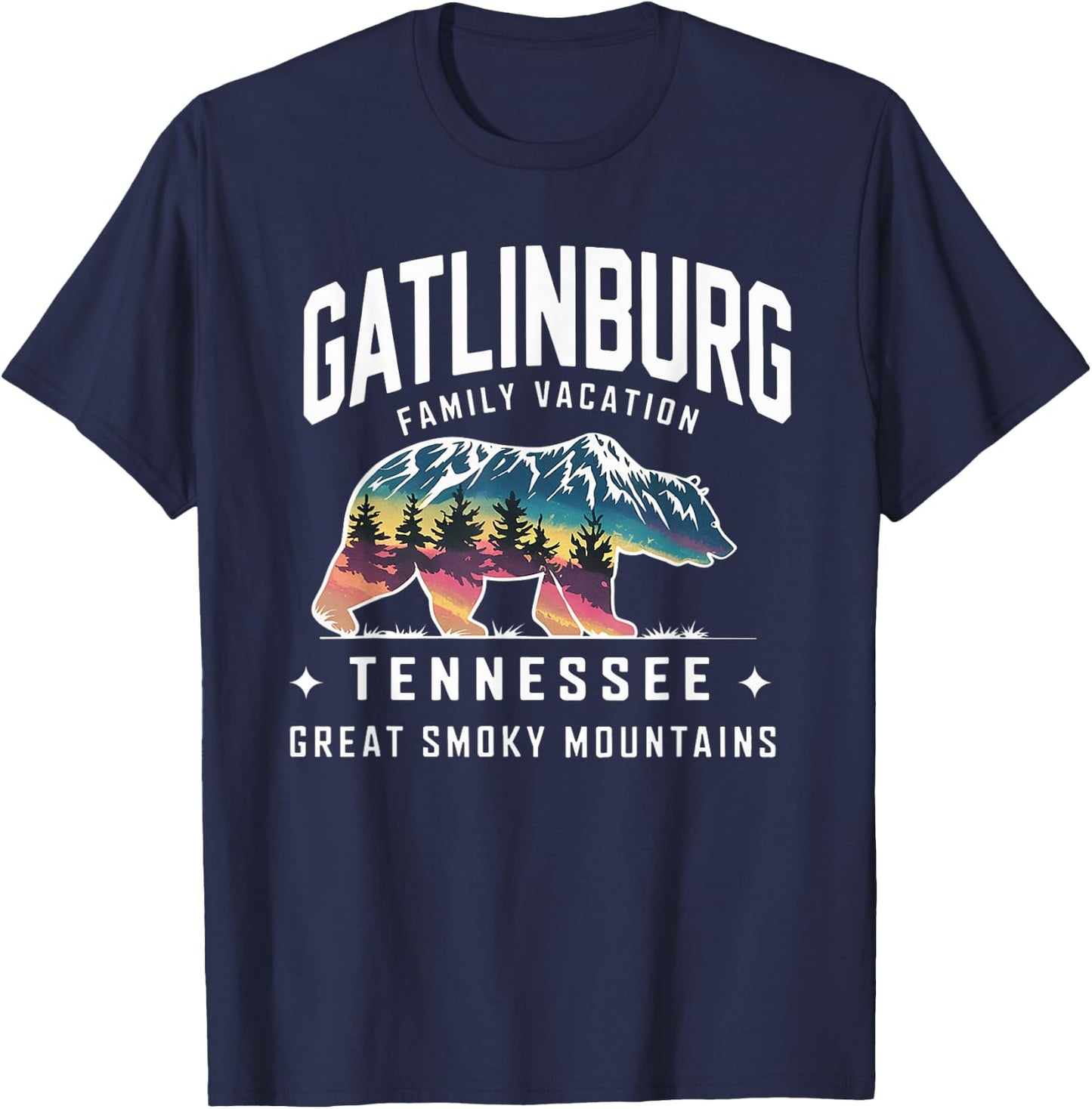 Family Vacation Mountains Gatlinburg Tennessee Bear Souvenir T-Shirt - T-Shirt | Navy