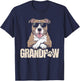 Grandpaw Funny Pitbull Dog Grandpa Style T-Shirt - T-Shirt | Navy