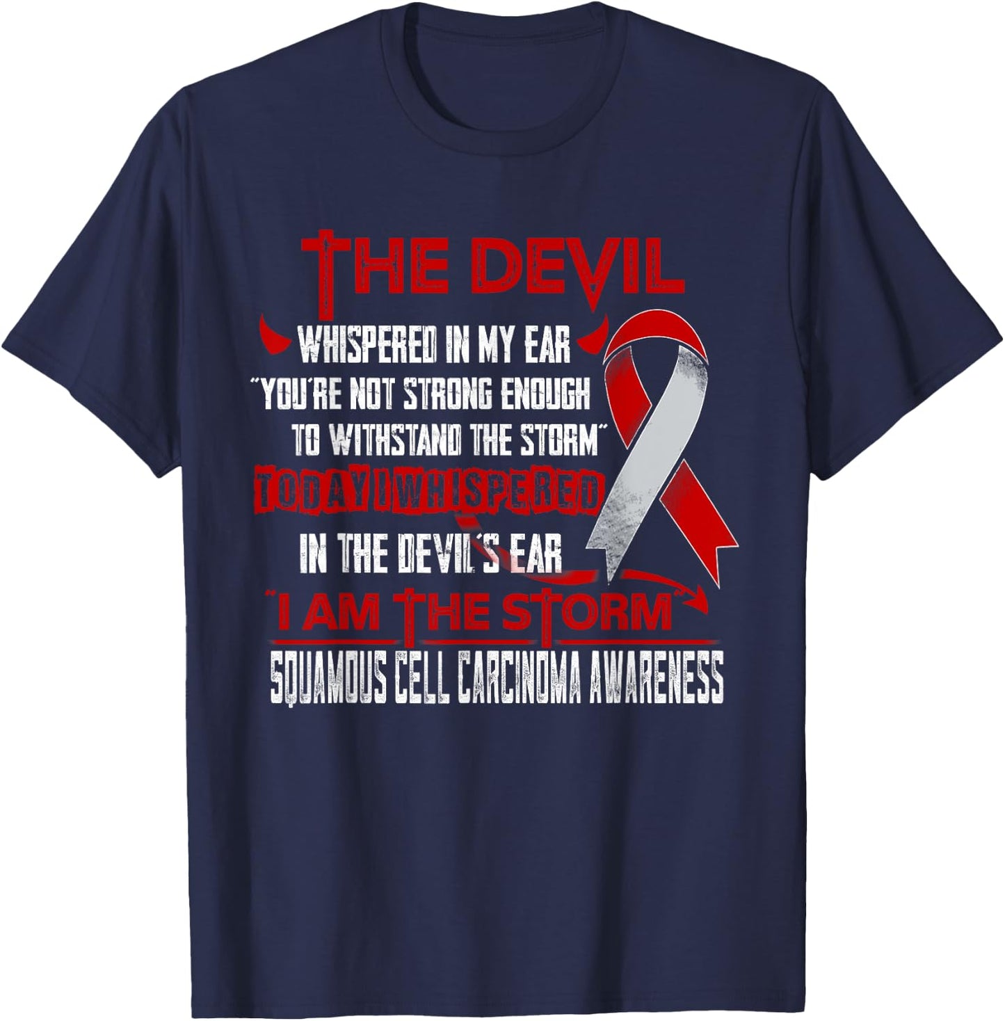 Squamous Cell Carcinoma Awareness I am the Storm Devil T-Shirt - T-Shirt | Navy