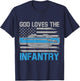 God Loves The Infantry Combat Infantryman Badge CIB Flag US T-Shirt - T-Shirt | Navy
