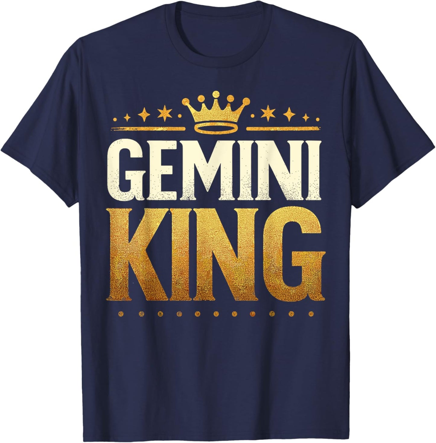 Gemini Birthday King Graphic Novelty May, June Born Men's T-Shirt - T-Shirt | Navy