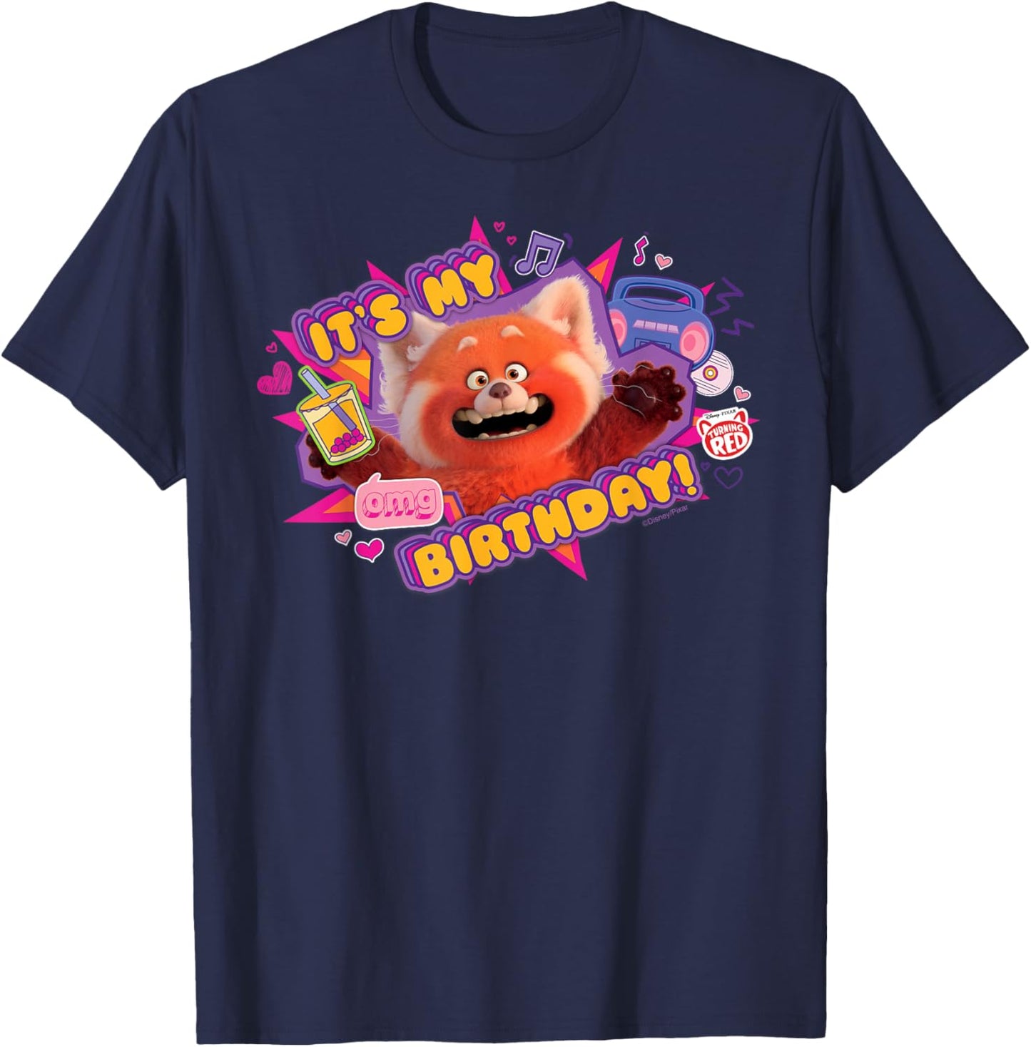 Disney and Pixar's Turning Red It's My Birthday Panda Mei T-Shirt - T-Shirt | Navy