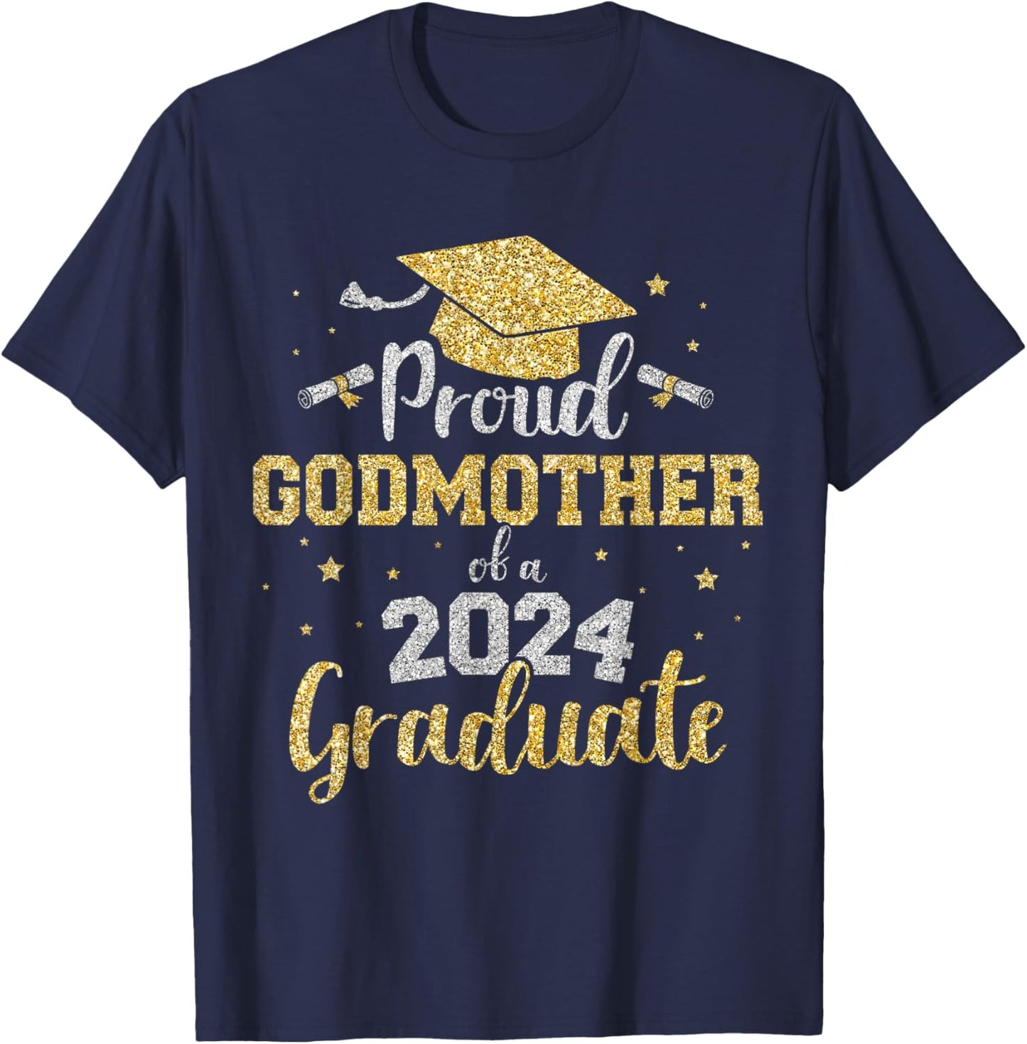 Proud godmother of class of 2024 graduate senior graduation T-Shirt - T-Shirt | Navy