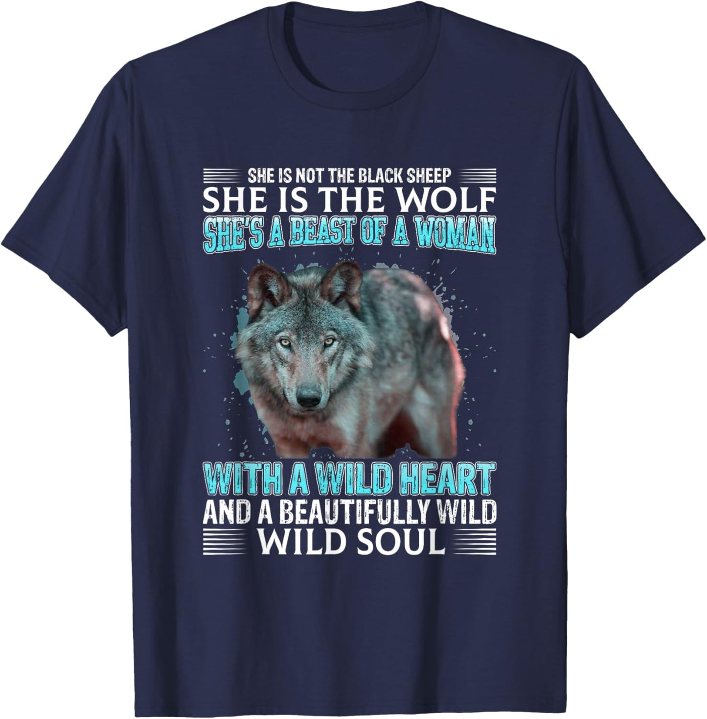 She Is Not The Black Sheep She Is The Wolf She's A Best Of A T-Shirt - T-Shirt | Navy