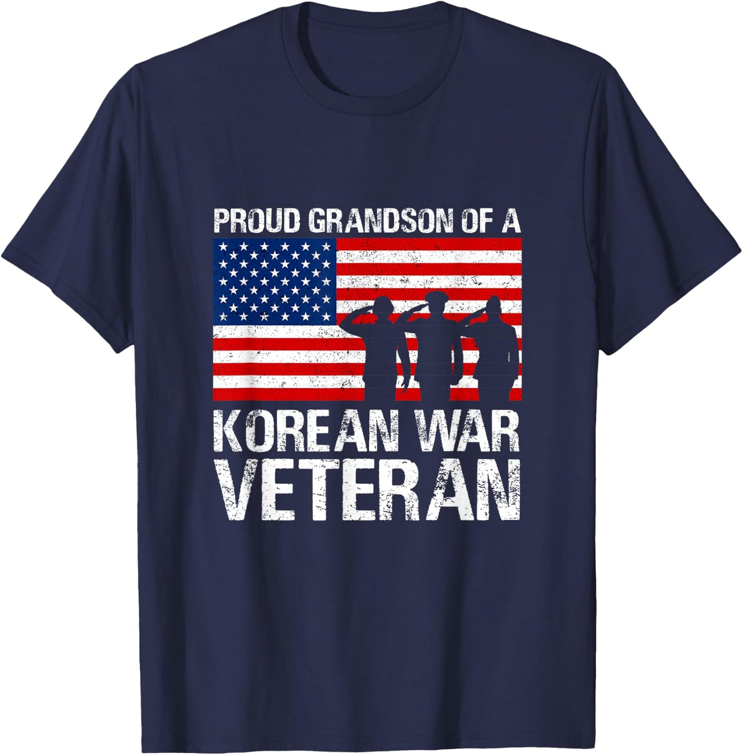 Military Family Gift Proud Grandson of a Korean War Veteran T-Shirt - T-Shirt | Navy