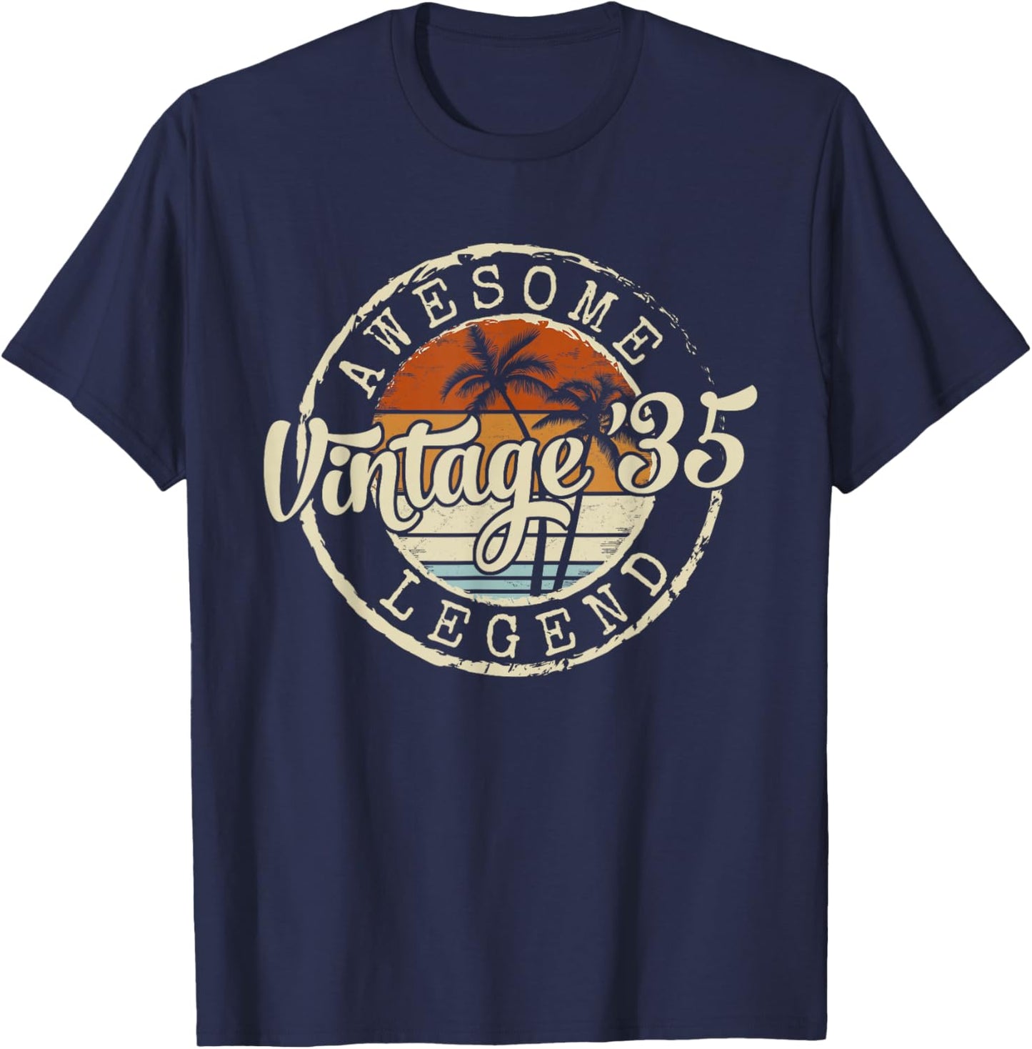 Vintage 1935 91yr 91st Birthday Gifts 91 Years Old T-Shirt - T-Shirt | Navy
