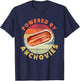 Powered By Anchovies Funny Retro Seafood Fish Food Lover T-Shirt - T-Shirt | Navy
