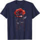Rose Lover Artwork Graphic Motif Nature Rose T-Shirt - T-Shirt | Navy