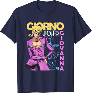 JoJo's Bizarre Adventure Giorno Giovanna Golden Wind Anime T-Shirt - T-Shirt | Navy