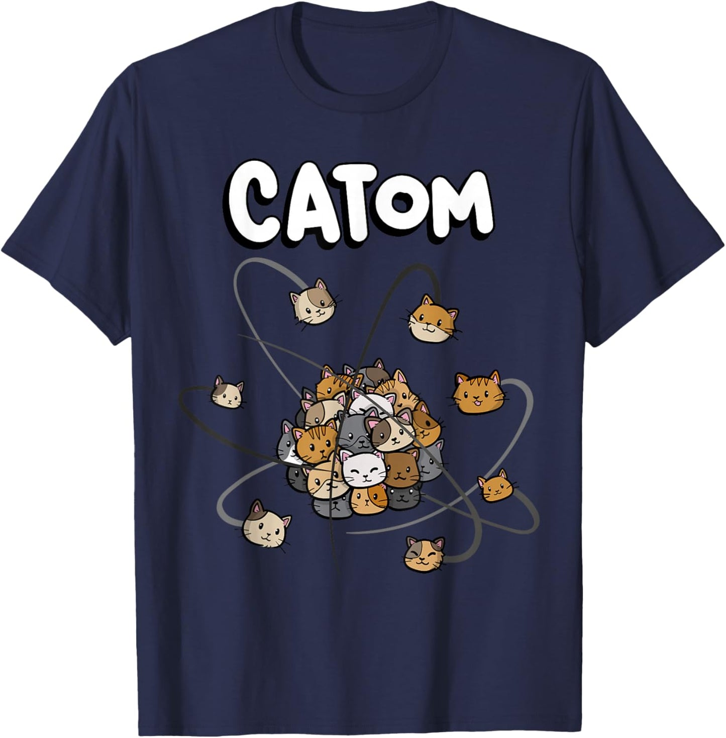 Catom Science Teacher Chemistry Lover Physics School Cat T-Shirt - T-Shirt | Navy