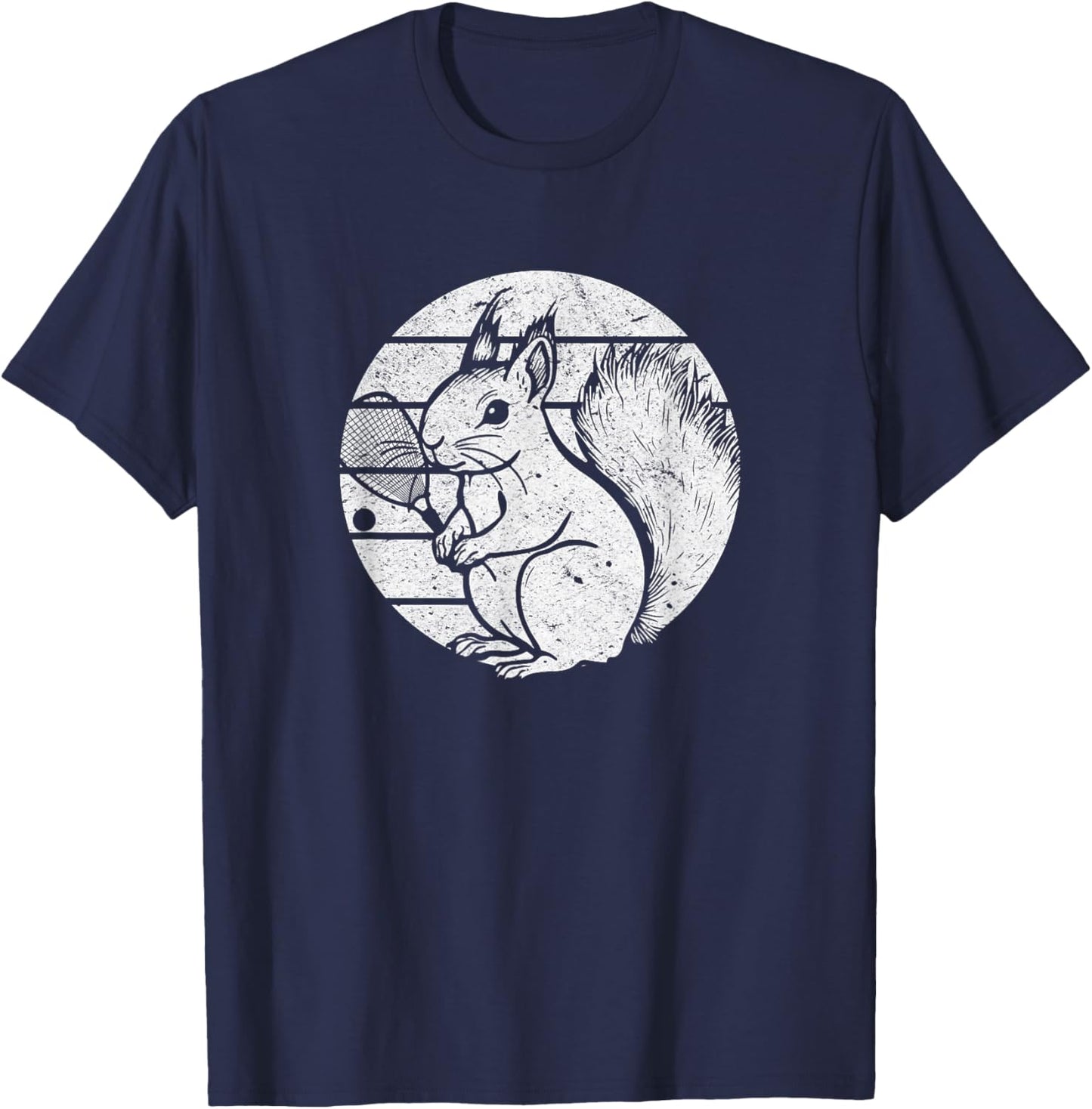 Racquetball Squirrel Funny Racquetball Squirrel T-Shirt - T-Shirt | Navy